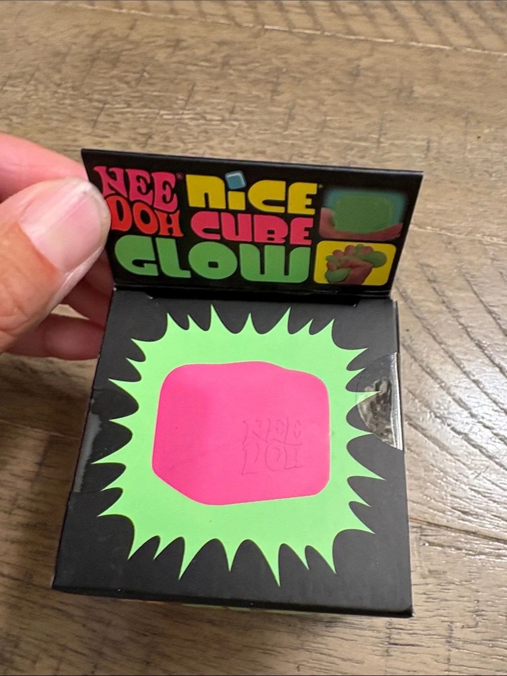 Nee Doh Nice Cube Glow Pink Kids Squishy Toy